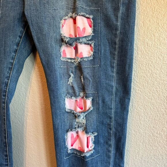 Wear Jeans Distressed Heart Valentines Jeans Plus 2XL - Picture 4 of 6